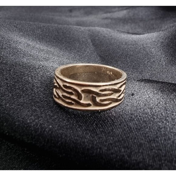 Rare Vintage Sterling Silver 925 Intricate Flame Design Ring Size 7 - Picture 3 of 5